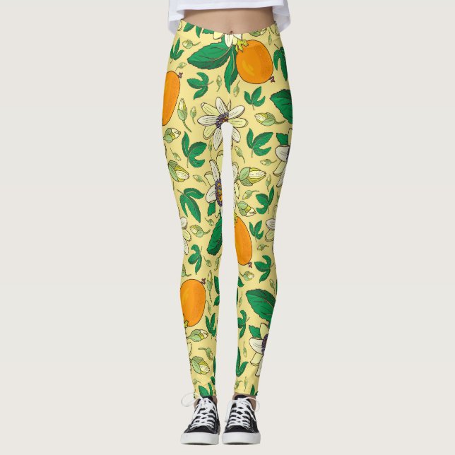Leggings Citrouilles et Feuilles : Récolte d'automne (Devant)