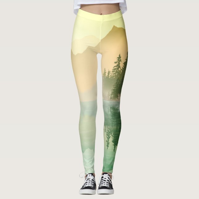 Leggings Citrus N Green Mountains Paysage forestier (Devant)