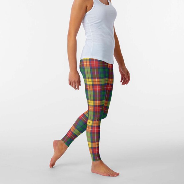 Leggings Clan Buchanan Scottish Plaid Rouge Vert Jaune (Créateur téléchargé)