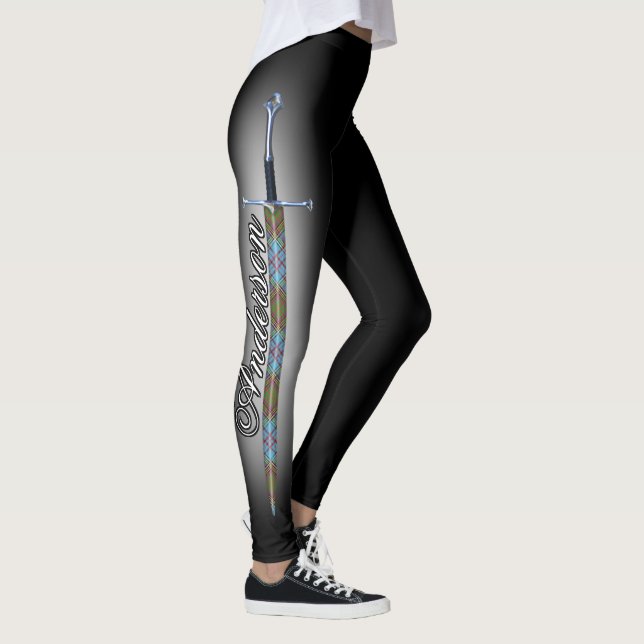 Leggings Clan d'acier écossais Anderson Tartan Sword (Droite)