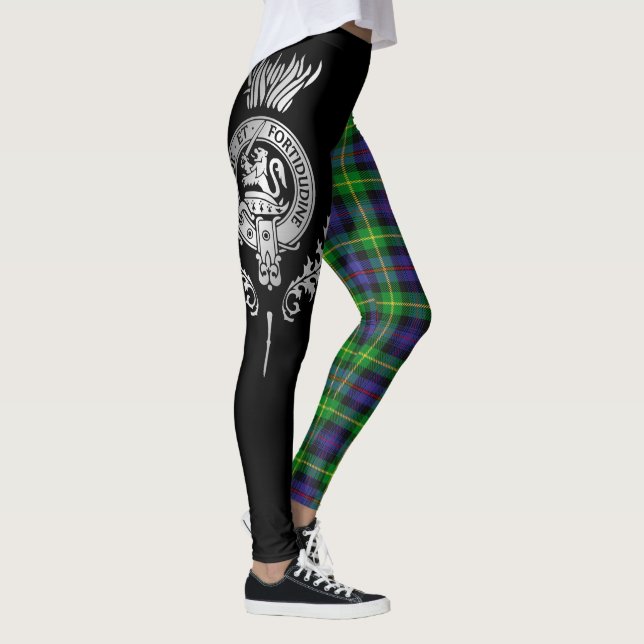 Leggings Clan Farquharson Crest & Tartan (Droite)