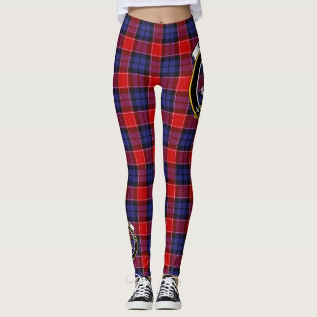 Leggings Clan Graham de Menteith Tartan à crête rouge Scots (Devant)