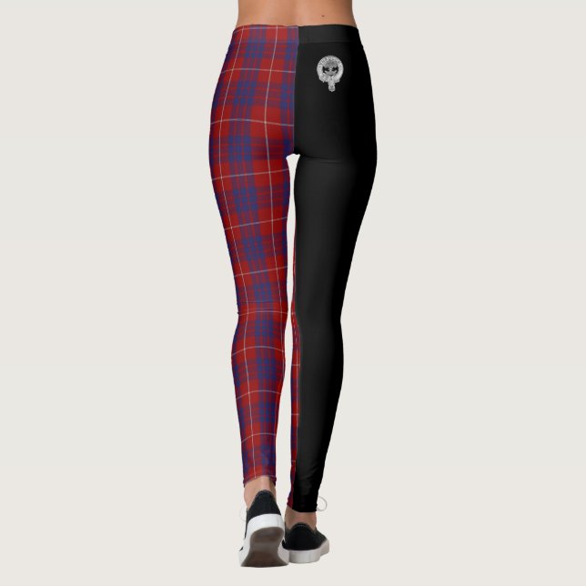 Leggings Clan Hamilton Crest & Tartan / Noir (Dos)
