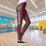 Leggings Clan MacDougall Crest sur Tartan<br><div class="desc">Clan MacDougall badge crête entouré d'une sangle et boucle sur l'arrière - plan tartan. Texte personnalisé.</div>