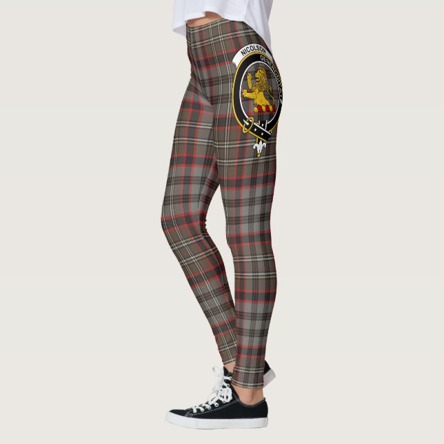 Leggings Clan Nicolson Hunting Weathered Crest Scotstee (Gauche)