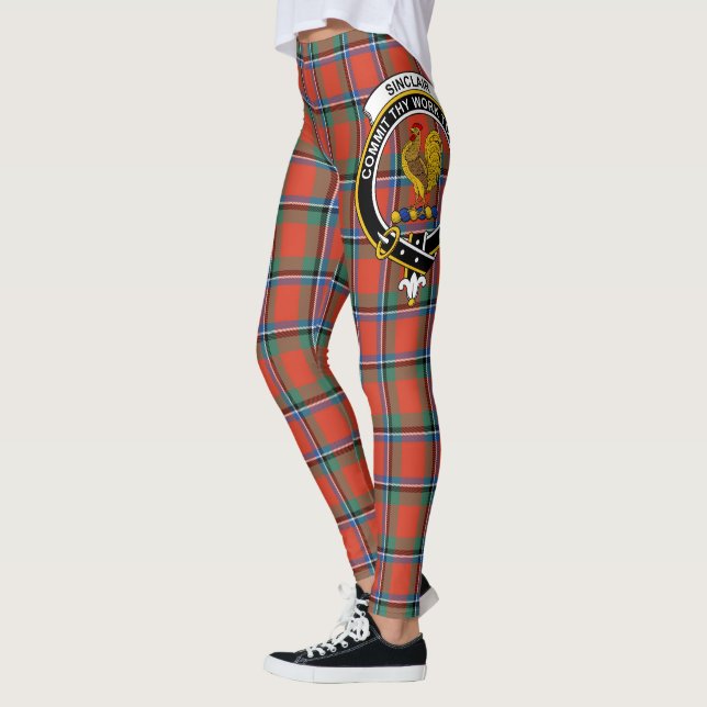 Leggings Clan Sinclair Ancien Crest Tartan Femmes (Gauche)