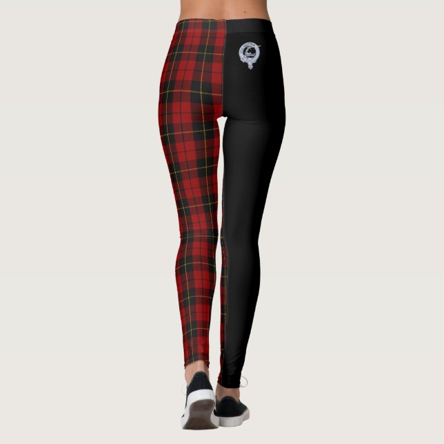 Leggings Clan Wallace Crest & Tartan / Noir (Dos)