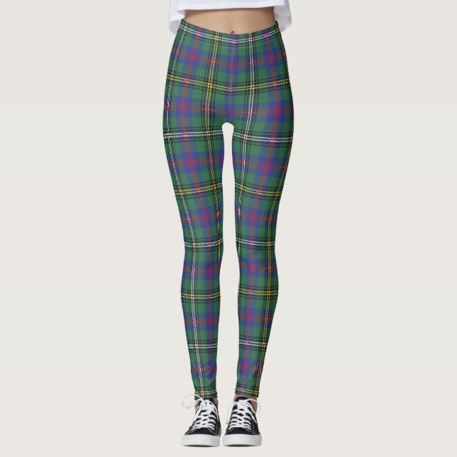 Leggings Clan Wood Tartan Plaid Scottish Kilt Motif (Devant)