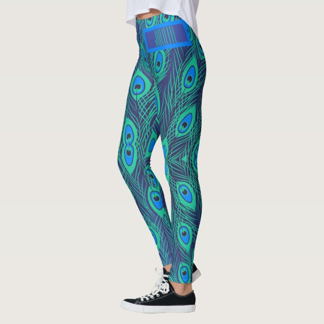 Leggings Clapet Peacock élégant en couleur Turquoise et ble (Gauche)