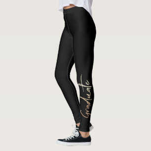 Leggings Classe de typographie élégante Diplômé d'or noir