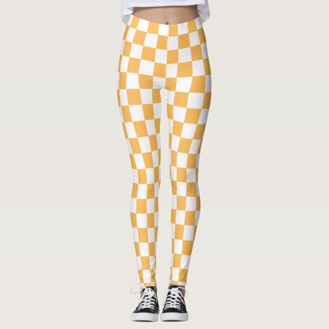 Leggings Classic visual peach checkerboard  (Devant)