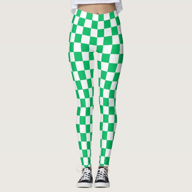 Leggings Classique vert à carreaux  (Devant)