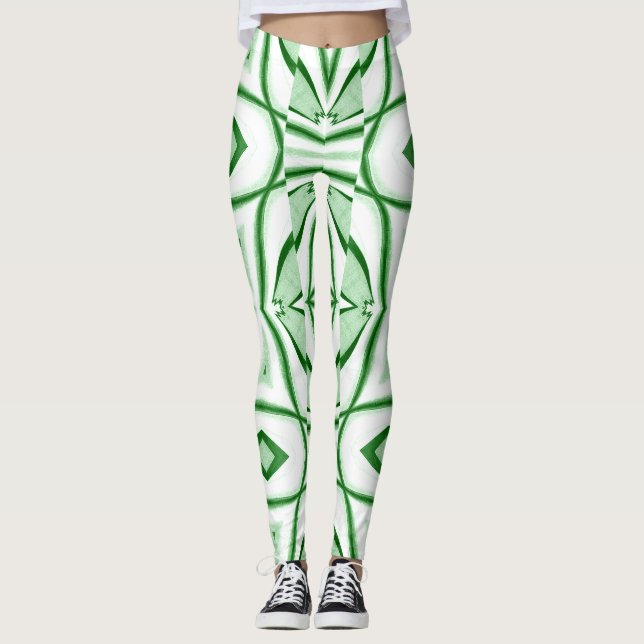 Leggings Classique vert moderne "Ratti_Creative_Arts" (Devant)