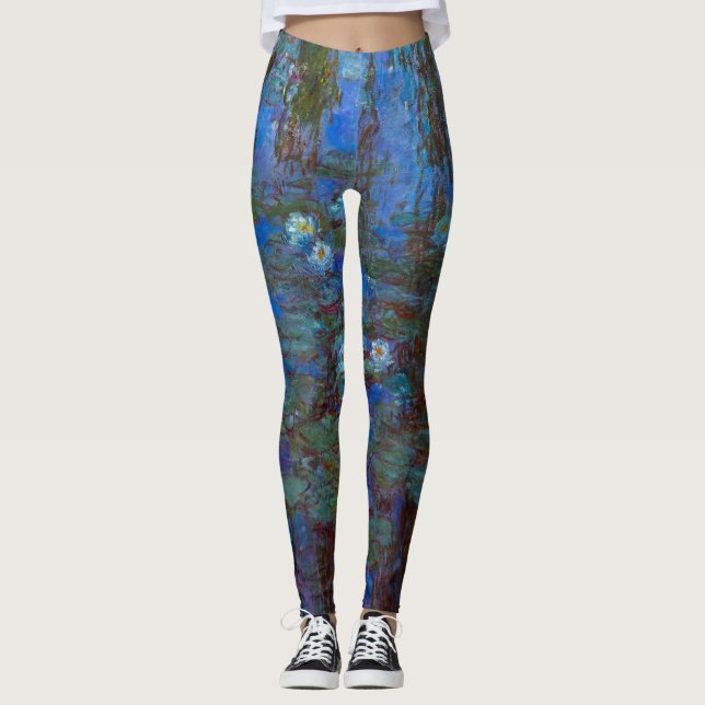 Leggings Claude Monet - Nymphéas bleus (Devant)
