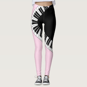 Leggings Clavier de piano noir et blanc Design de musique r