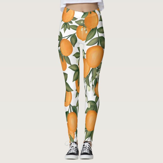 Leggings Clémentine d'été d'agrumes d'orange botanique (Devant)