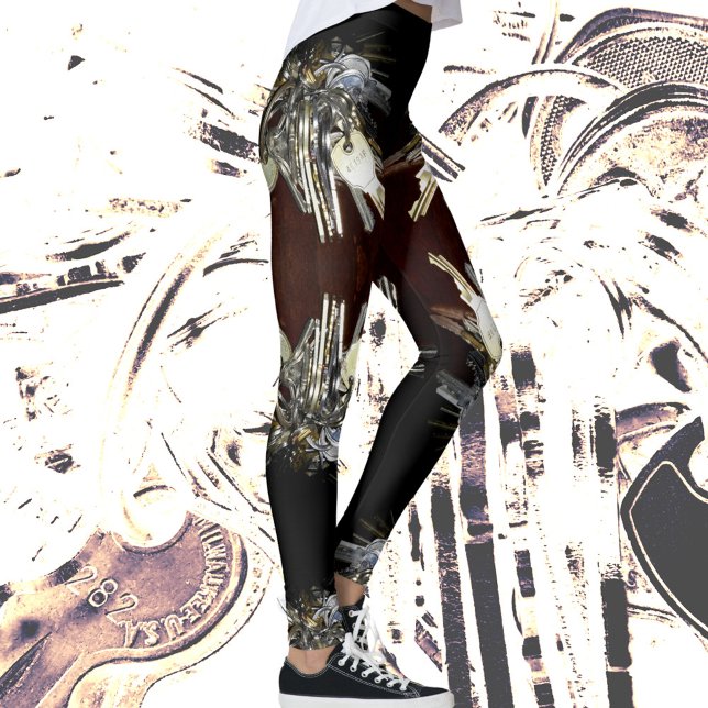 Leggings Clés Métalliques Steampunk Chic (Créateur téléchargé)