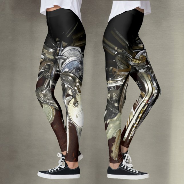 Leggings Clés Métalliques Steampunk Chic (Créateur téléchargé)