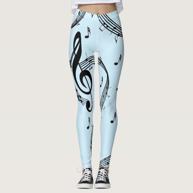 Leggings Climacic G Clef Music Blue (Devant)
