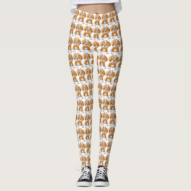 Leggings Clipart Brown de chien (Devant)