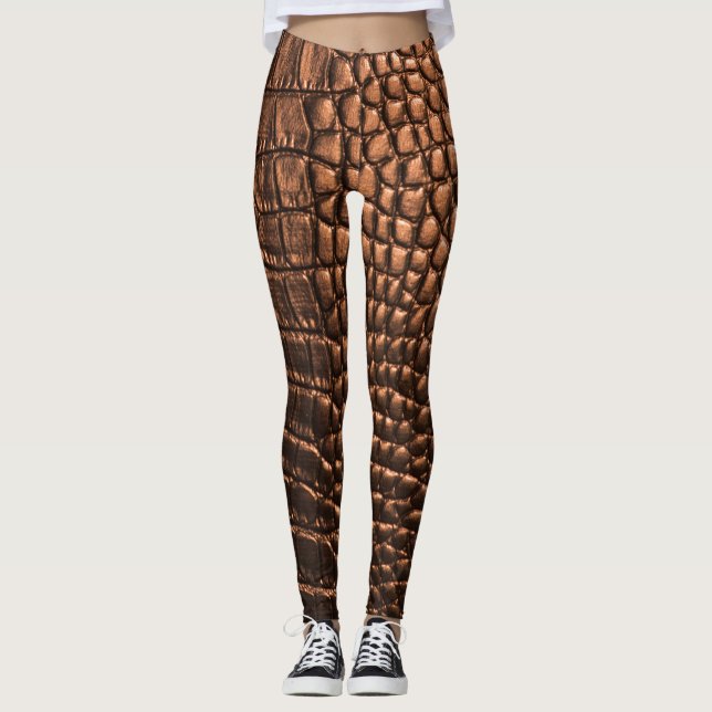 Leggings Closeup : crocodile texture cuir. (Devant)