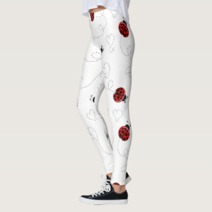 Leggings Coccinelle Rouge Coléoptère Insecte Amant Cœurs No