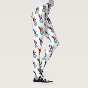 Leggings Cochon mignon avec ailes colorées   Croire en la m
