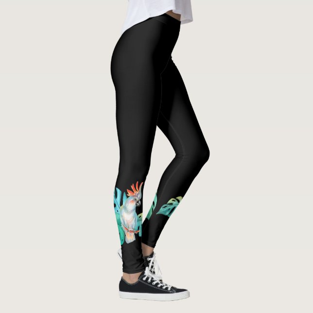 Leggings Cockatoo tropical Noir (Droite)