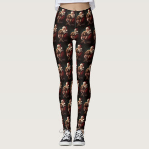 Leggings Cocker Spaniel avec le Père Noël Festif de Noël