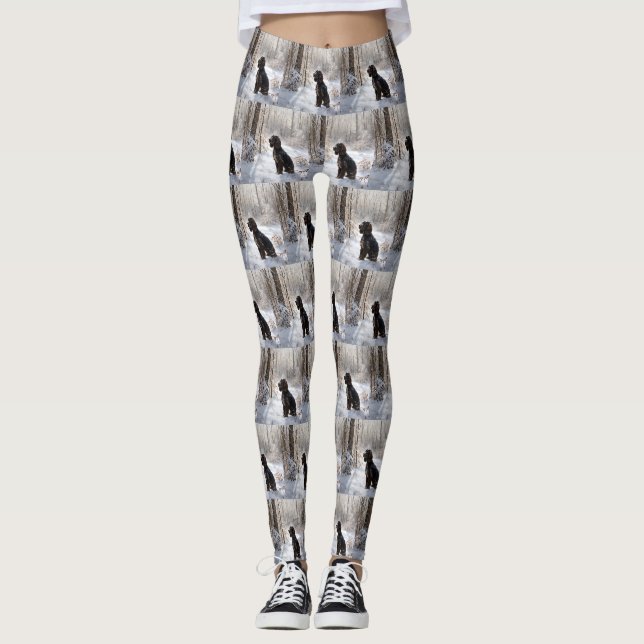 Leggings Cocker Spaniel Laissez tomber la neige Noël (Devant)