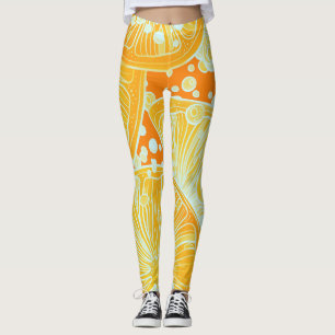 Leggings Cocktail Citrus : Motif d'eau étincelante