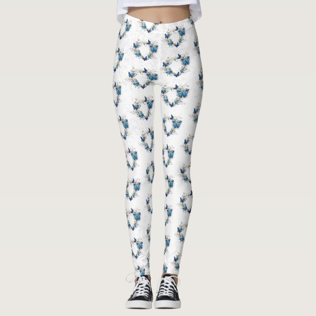 Leggings Coeur bijoux avec papillons Morpho (Devant)