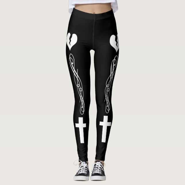 Leggings Coeur brisé monochrome (Devant)