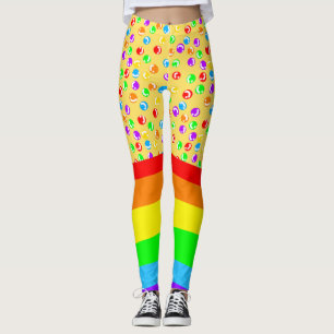 Leggings Coeur clown et arc en ciel