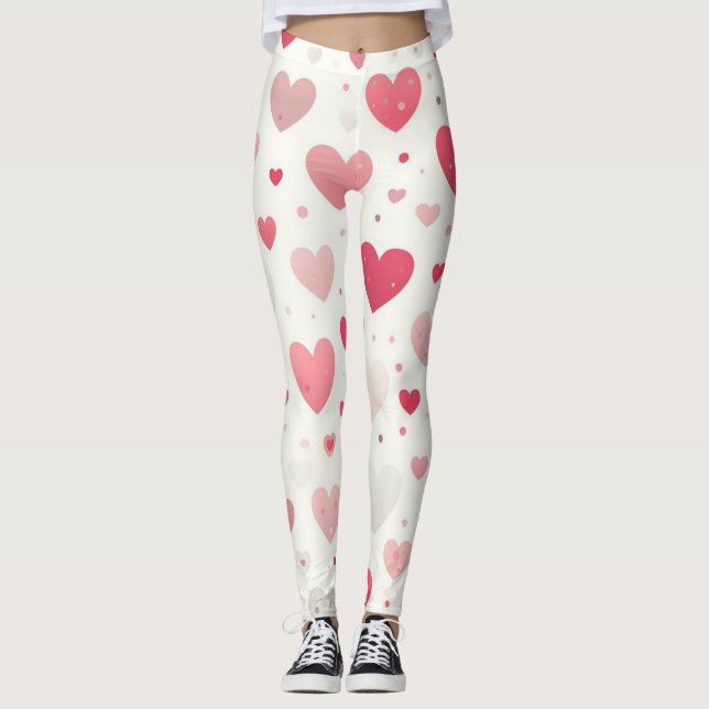 Leggings Coeur coloré de la Saint Valentin (Devant)