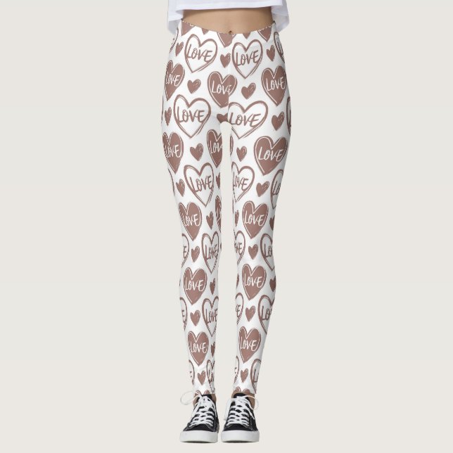 Leggings Coeur d'amour romantique - La Saint-Valentin Leggi (Devant)