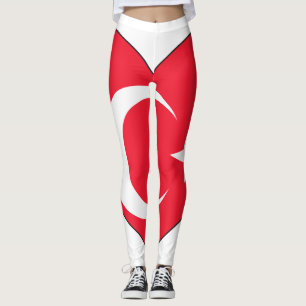 Leggings Coeur de drapeau de la Turquie