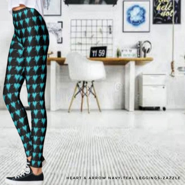 Leggings Coeur et flèche - Turquoise de la marine (Créateur téléchargé)