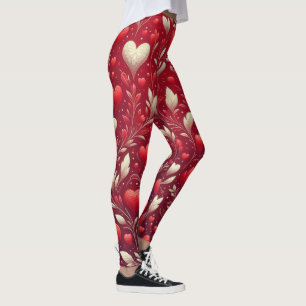 Leggings Coeur lunatique et pattes Feuilles
