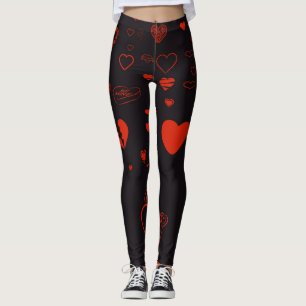 Leggings Coeur mignon Rouge moderne
