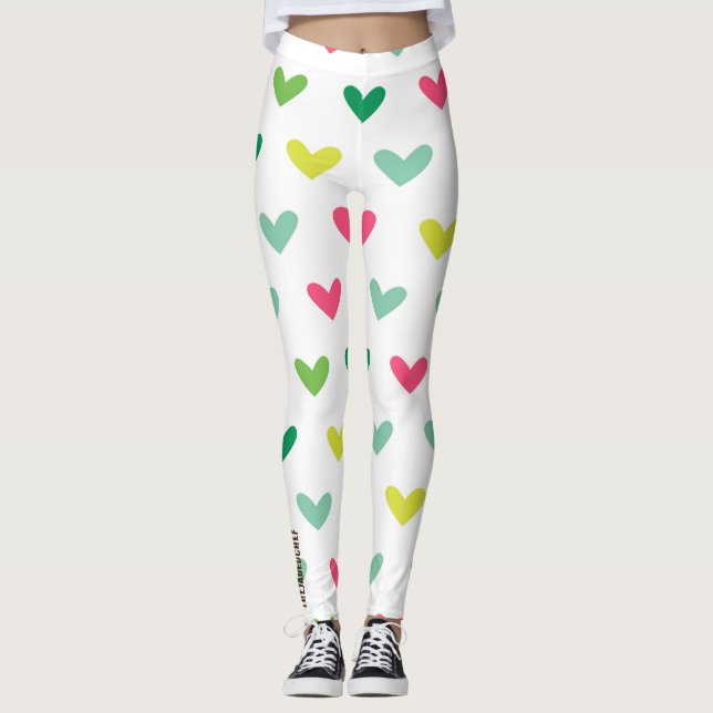 Leggings Cœur Multi-Couleurs Pop (Devant)