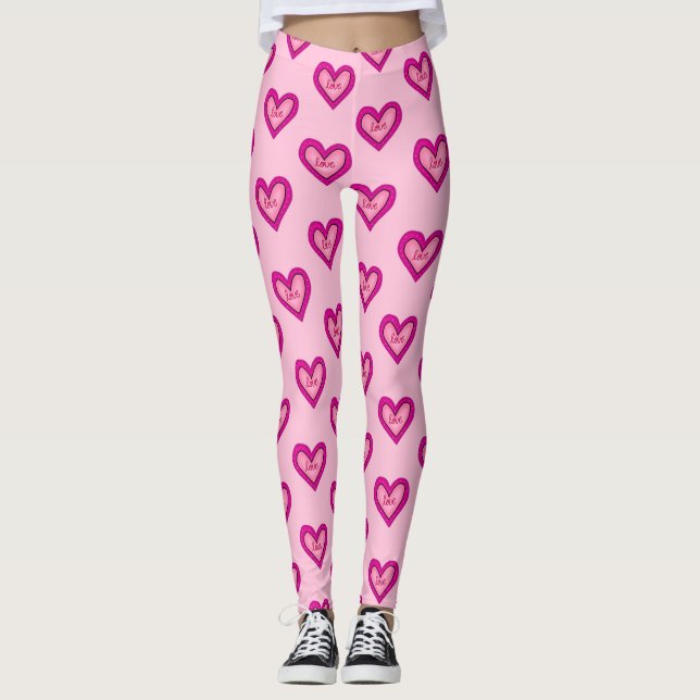 Leggings Coeur rose (Devant)
