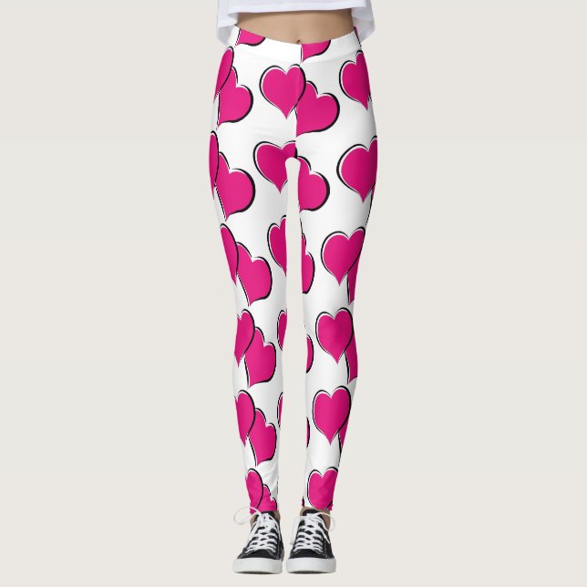 Leggings coeur rouge blanc (Devant)