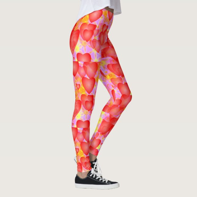 Leggings coeur rouge rose (Droite)
