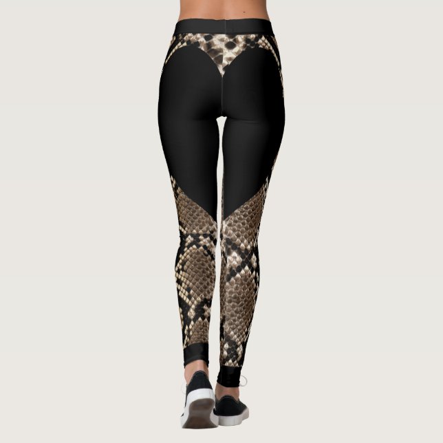 Leggings Coeur Snakeskin noir (Dos)