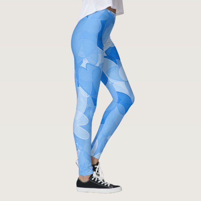 Leggings Cœurs Bleus - Pantalons Femme de Mode (Droite)