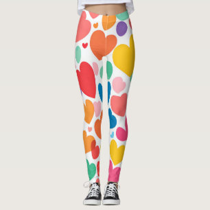 Leggings Coeurs colorés
