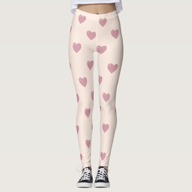 Leggings Coeurs d'amour Pastel (Devant)