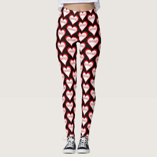 Leggings Coeurs de bande (Devant)