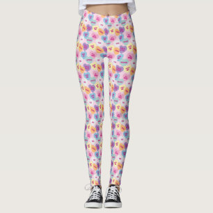 Leggings Coeurs de bonbons (Rose)